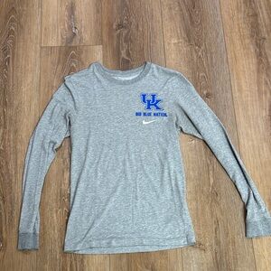 Nike Heather Gray Long Sleeve with Blue Graphic